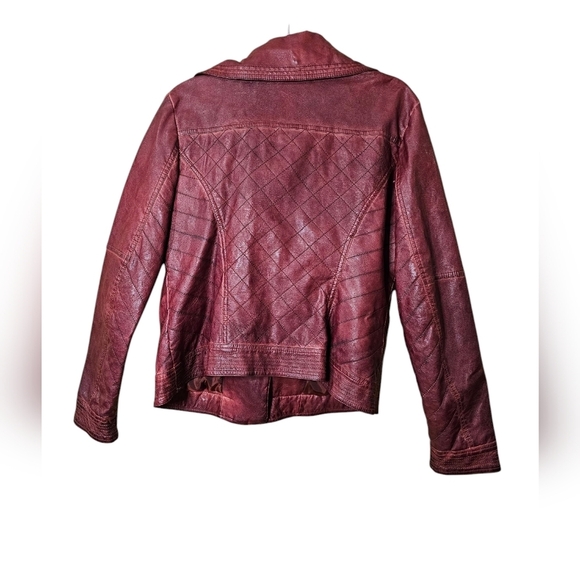 GUESS Women's Red Vegan Leather moto Jacket XL - Picture 2 of 7